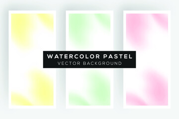 3 Beautiful Watercolor Pastel Vector Backgrounds