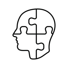 head puzzle icon. Head Puzzle Mind Design For Education Industry design. editable icon. vector illustration