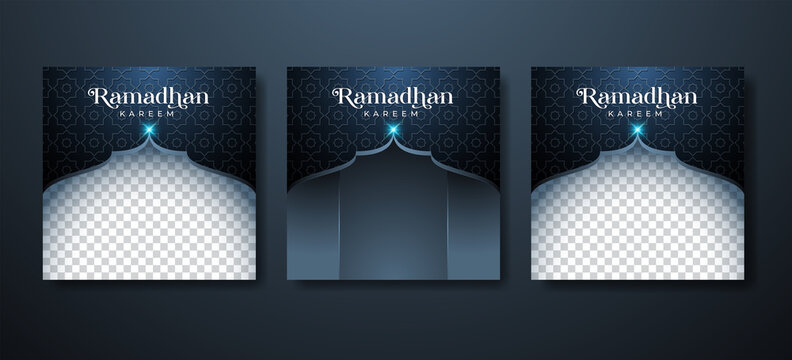 Ramadan Kareem background for social media post template with exclusive luxury design. Editable copy space photo or image for discount tag or content promo product.