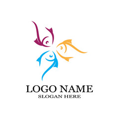 Fish Icon vector illustration logo template design