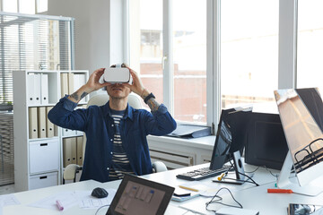 IT Developer Using VR Headset