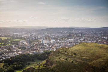 Fototapeta premium Au sommet de Arthur's Seat, à Edimbourg en Ecosse