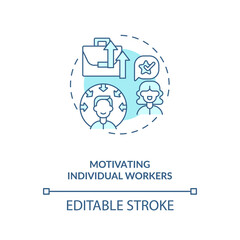 Motivating individual workers concept icon. Find motivator for good work of employees idea thin line illustration. Inspiration. Vector isolated outline RGB color drawing. Editable stroke