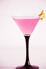 cosmopolitan cocktail with lemon peel