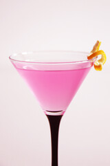 cosmopolitan cocktail with lemon peel