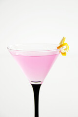 cosmopolitan cocktail with lemon peel
