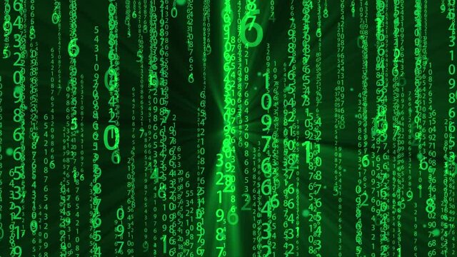 Computer binary matrix digital rain
