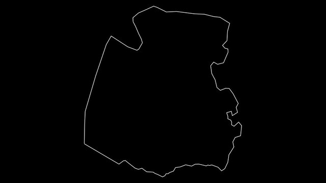 Madaba Jordan governorate map outline animation