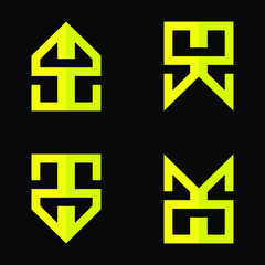 Bundling Initial Letter double S mask home logo template in flat design monogram illustration