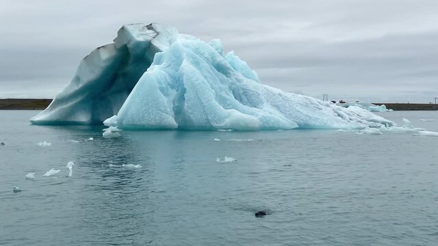 Iceberg in Jokulsarlon glacier lagoon, in Iceland