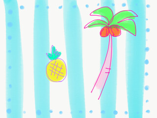 パイナップルとヤシの木