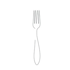 Fork silhouette on white background, vector illustration