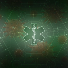 2d illustration medicine pharmacy sign snake