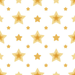 Fototapeta na wymiar Beige stars seamless pattern, vector repeating ornament on white background.For fabrics,textile,wrapping papers,wallpapers,scrapbooking.