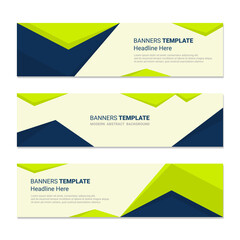 Set of horizontal modern banner design social media template background