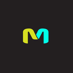 Letter M with envelope shape logo design.