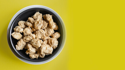 soy meat seitan raw pieces ready to cook snack healthy meal copy space food background image vegan or vegetarian 