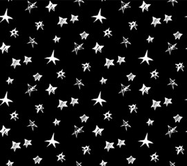 stars pattern. Hand drawn vector seamless star pattern