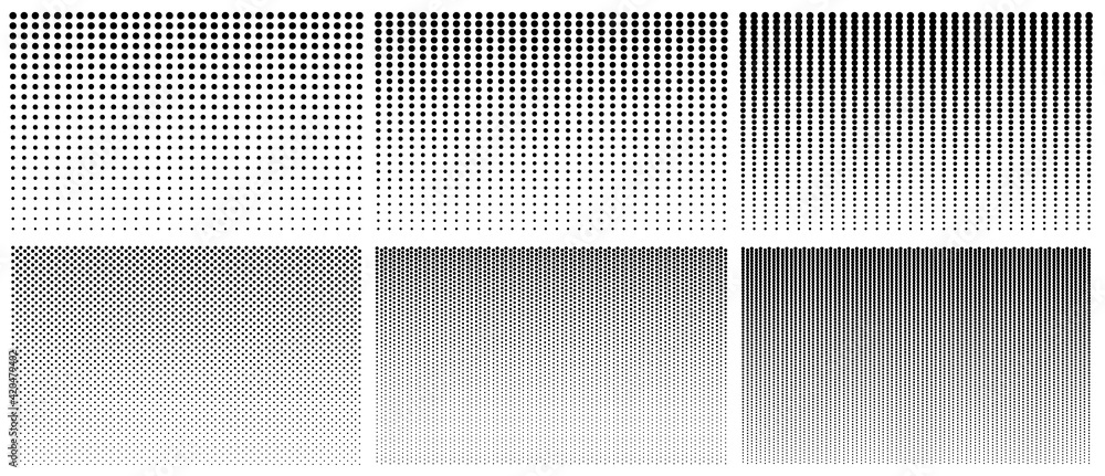 Poster halftone gradient pattern. texture with dot gradation. black halftone gradient pattern with fade on 