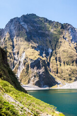 Fototapeta na wymiar lake formed inside the crater of the volcano Mt. Pinatubo in Zambales, Philippines. Its eruption during the early 1990's was one of the most powerful in the world.