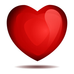 Illustration 3D love Red hearts  icon vector