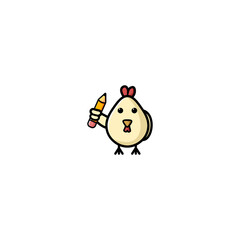 Cute Chicken CArtoon Vector Illustration DEsign