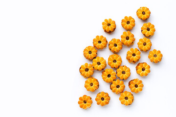 Fototapeta premium Pineapple Biscuits isolated on white.