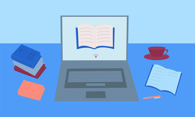 Remote learning Illustation Vector Flat