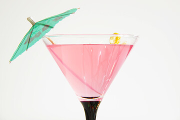 cosmopolitan party cocktail with umbrella