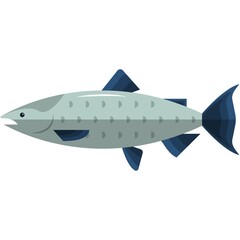 Fish salmon vector illustration icon isolated on white