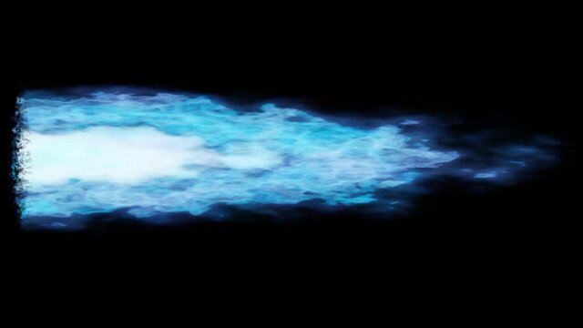 animierte realistische abgas flamme raketentriebwerk engerie plasma strahl verbrennt treibstoff vfx isoliert und freigestellt