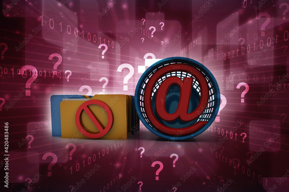 Aufkleber 3d rendering folder icon email