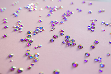rhinestones on a pink background, blure. design for text