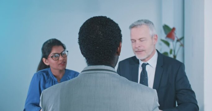 Multi-ethnic business people during meeting in the office room