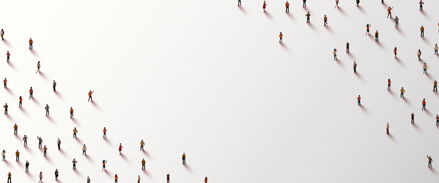 Large group of people on white background. People crowd concept.