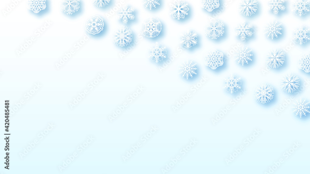 Poster abstract background winter with snowflakes shadows vector design style template