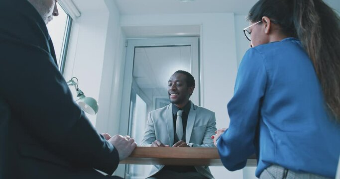 Multi-ethnic business people during job interview in the office