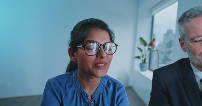 Close up of a busineswoman handing over a contract to a businessman to sign