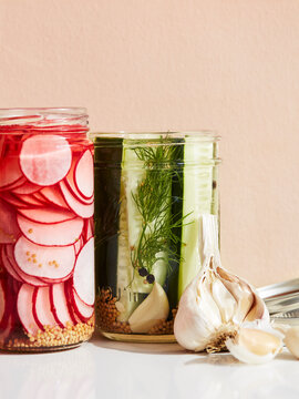 Pickled Radish and Cucumbers.