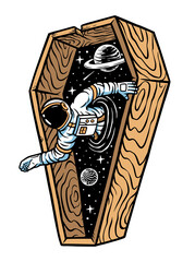 Astronaut come out of the coffin