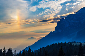 Dolomites on Italian and Slovenian border around  mountain Monte Ursic with 2541 m in Julian Alps