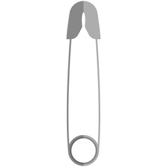 Sewing safety pin icon, handmade tool vector