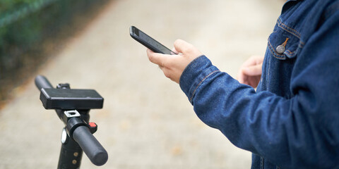 Internet of things: renting an electric scooter using a cell phone