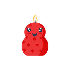 Cute candle. Flat vector illustration.
