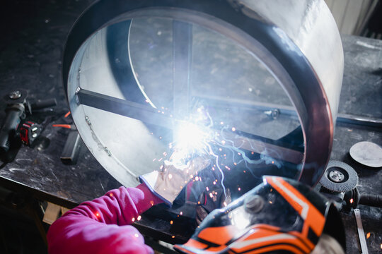Industrial Indoors Workshop With Protective Equipment.