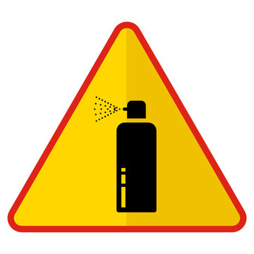 recommend clip art: Flammable Spray Bottle Liquid Concept Vector Icon Design, yellow triangle warning signs, regulatory and guide symbol on white background, Modern traffic signal stock illustration