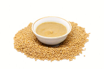Homemade mustard with mustard seeds