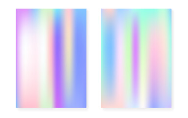 Holographic cover set with hologram gradient background.