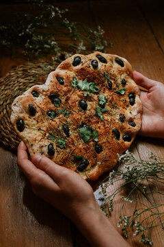 Foccacia Bread with flowers
