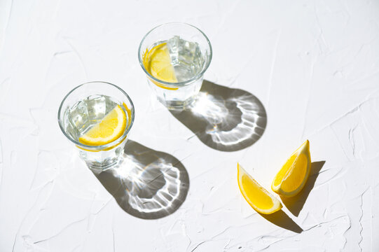 Refreshing water infused with lemon